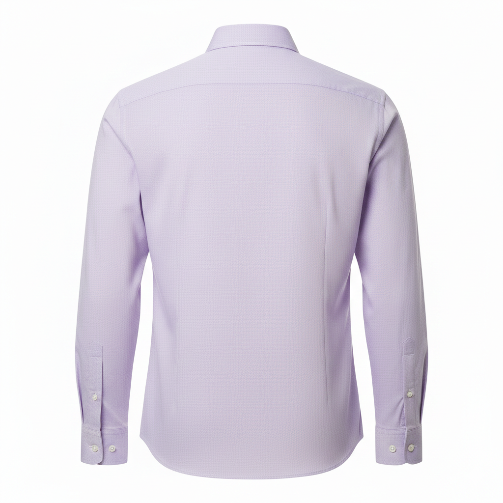 Light purple dress shirt on a white background