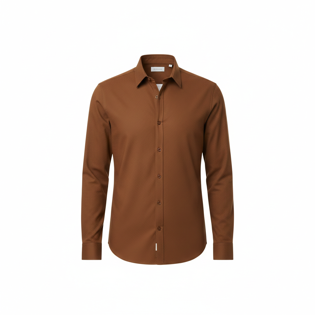 Brown dress shirt on a white background