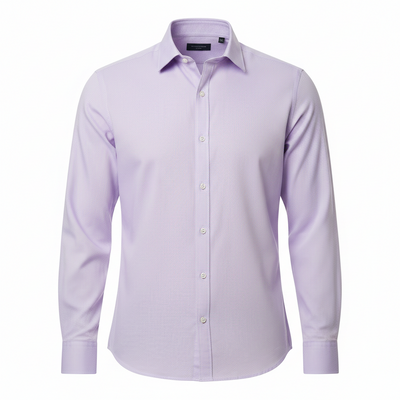Light purple dress shirt on a white background